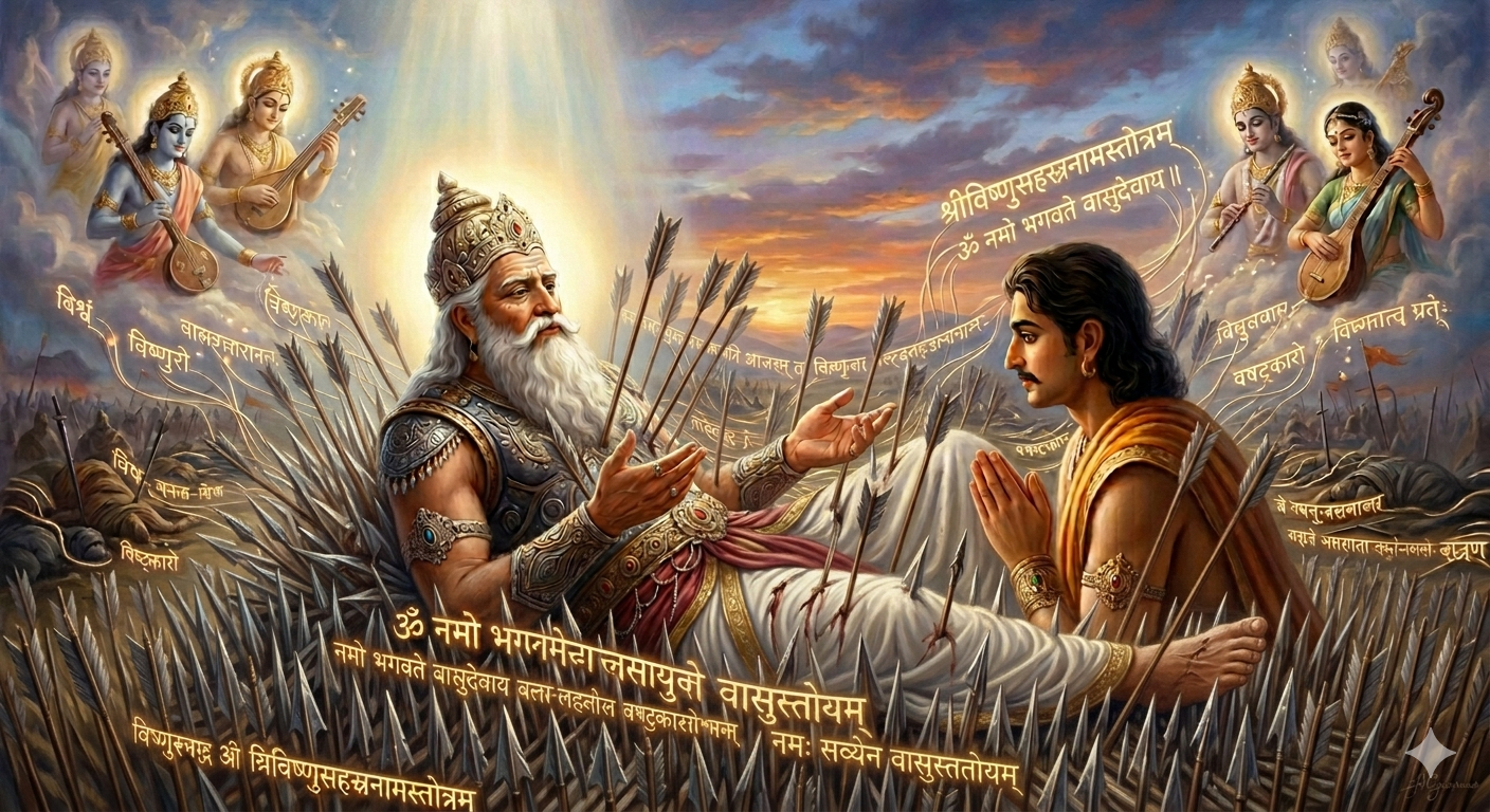 A Dying Man on a Bed of Arrows: The Story Behind the Vishnu Sahasranama