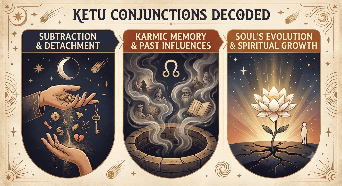 Ketu Conjunctions Decoded: Subtraction, Memory, and the Soul’s Evolution